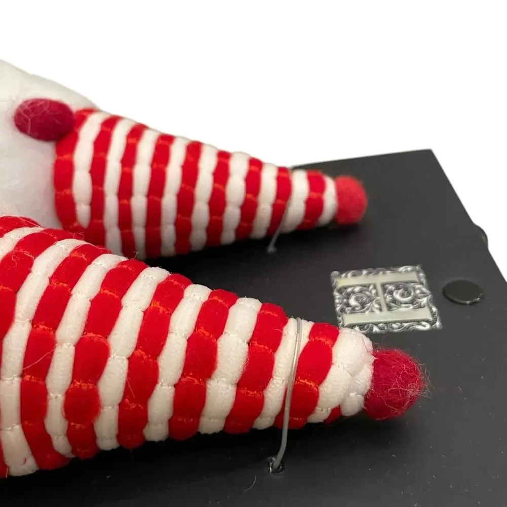 Set of 2 Christmas Bottle Stoppers Holiday Red & White Peppermint Stripe New